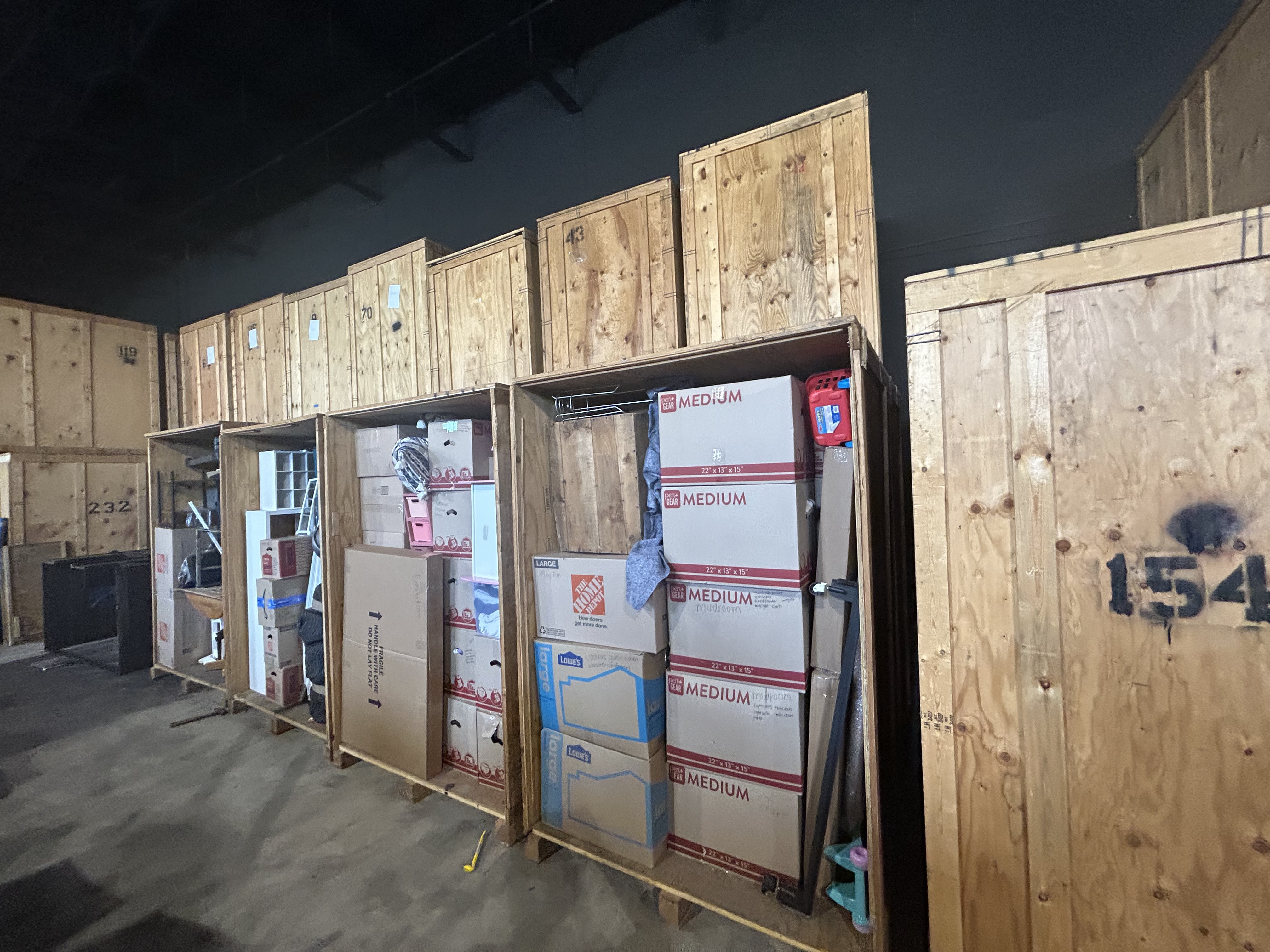 Wrapped and labeled furniture in climate controlled storage Oakland County MI